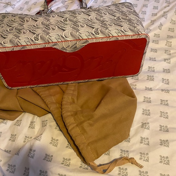 *****SOLD*****Christian Louboutin Small CABATA Spiked Studded Toile - Picture 8 of 14